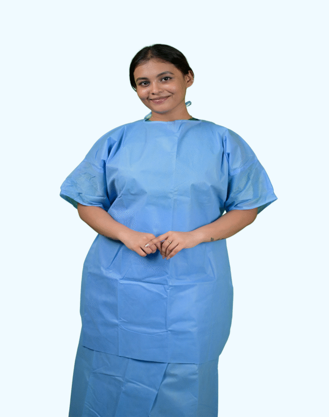 Disposable Patient's Gown Blue Female