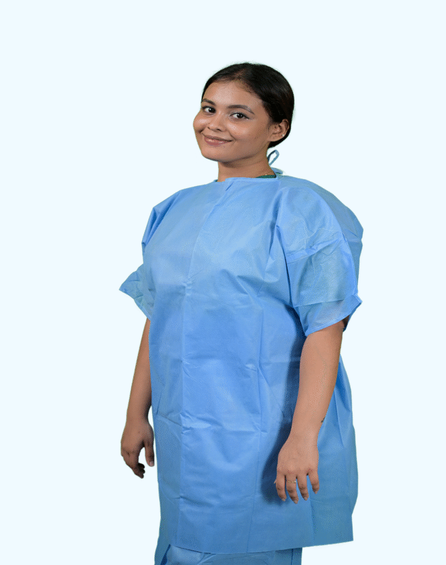 Disposable Patient's Gown Blue Female - Image 2