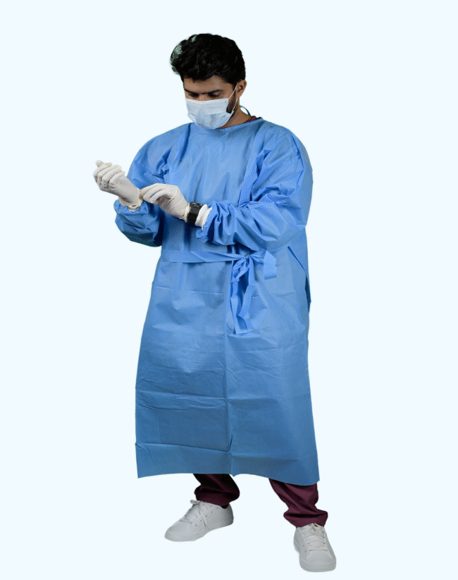Disposable Surgeon's Gown Blue Male - Image 3