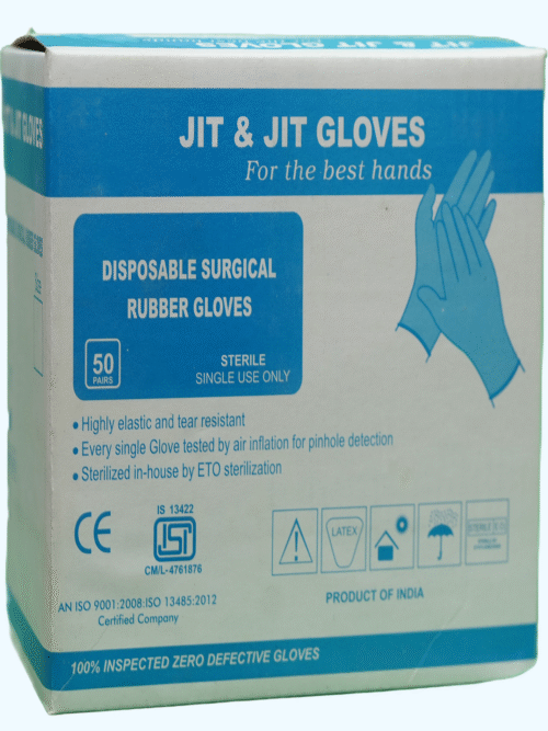 JIT & JIT Disposable Surgical Rubber Gloves 50 Pcs